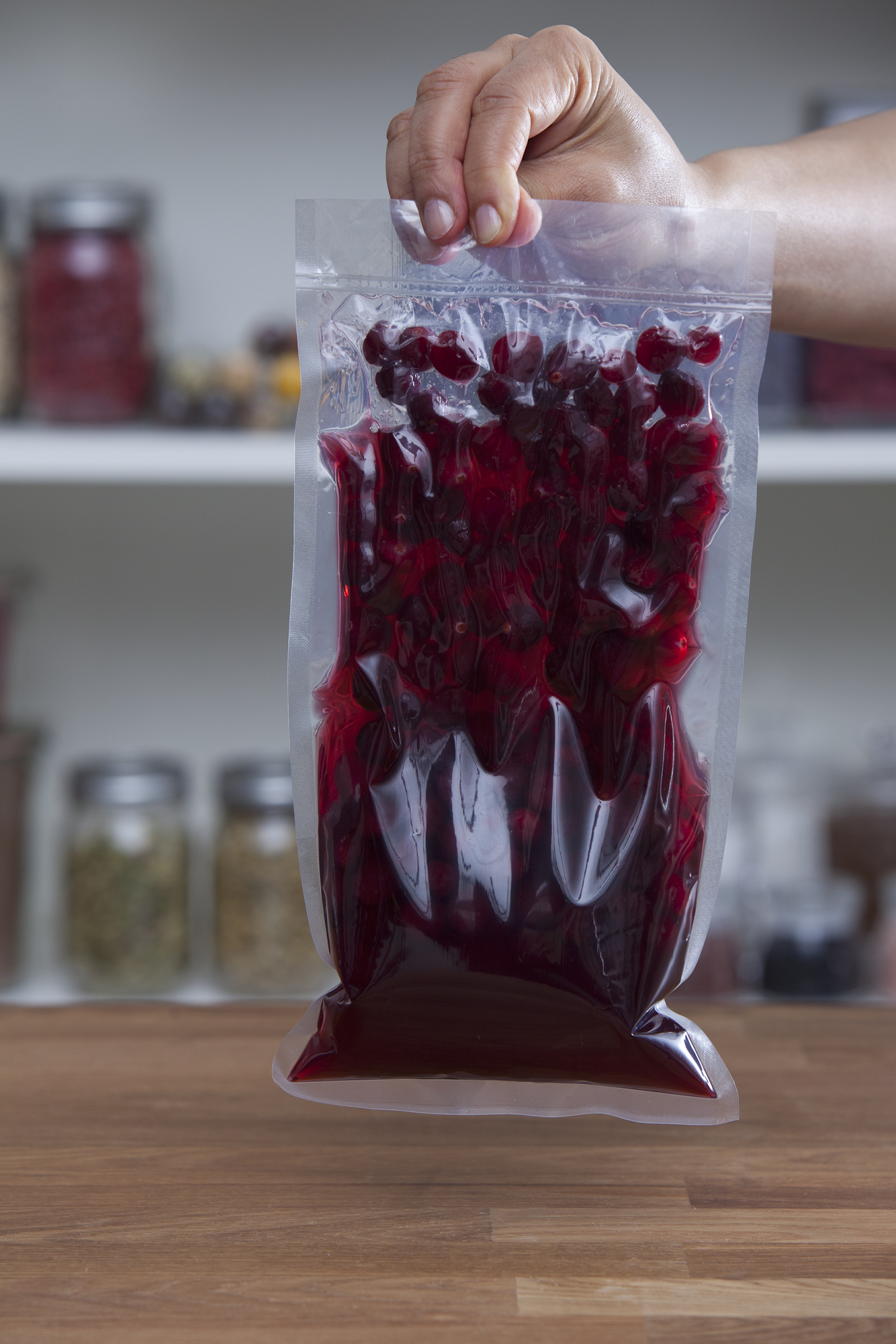 Because you do not want your cranberries to burst like they do when making a traditional sauce, the gentleness of sous vide cooking is ideal.