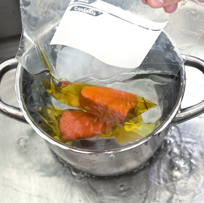 You can use a sink, a pot, or a picnic cooler to cook your salmon.